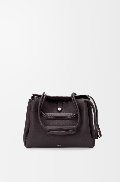 LOEWE Borsa Madrid media in morbida pelle di vitello granata Ebano Scuro