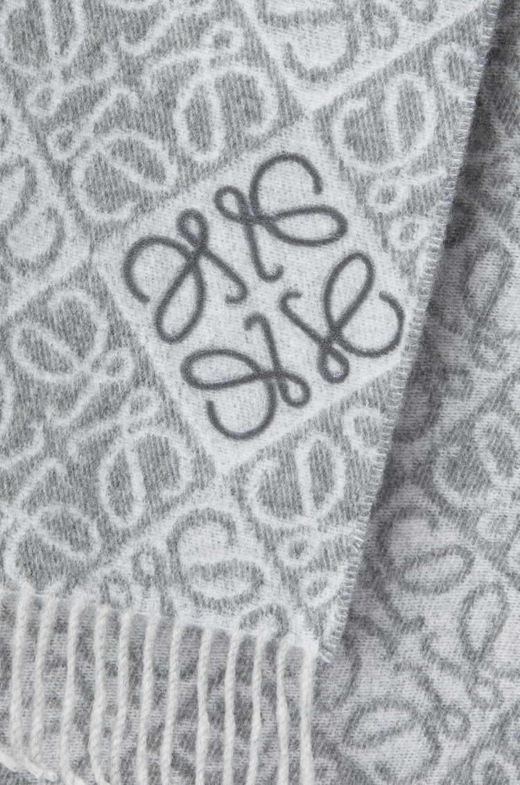 LOEWE Anagram scarf in wool and cashmere Grey