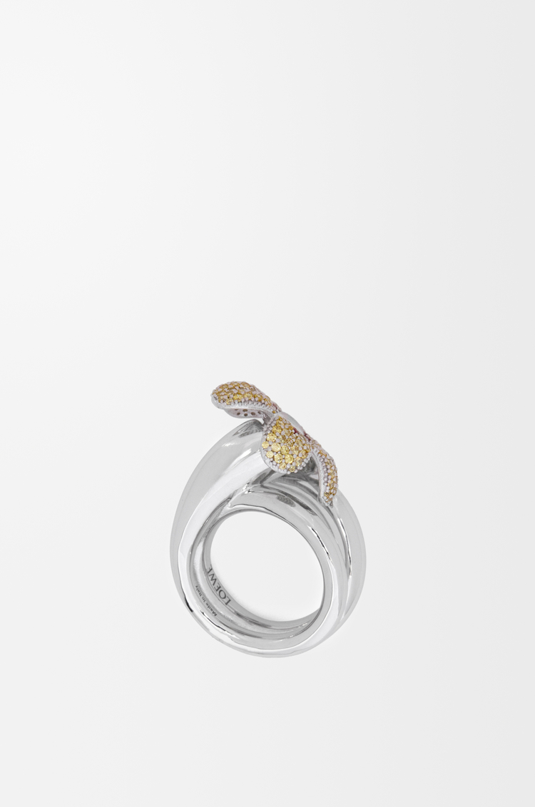 LOEWE Flor Ring aus Sterlingsilber und Kristallen Gelb/Silber