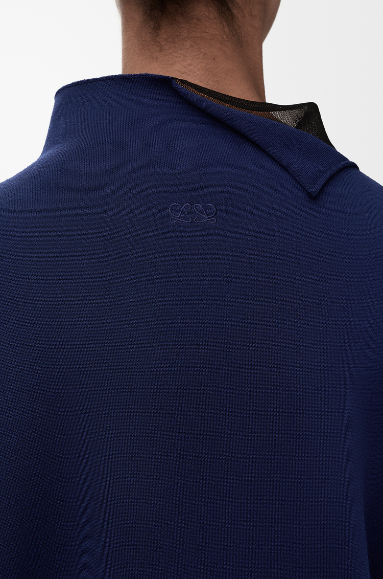 LOEWE Pullover aus Wolle Marineblau/Schwarz