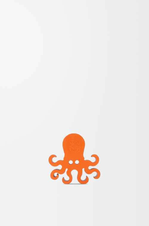 LOEWE Oktopus-Würfel aus Kalbsleder Hellorange