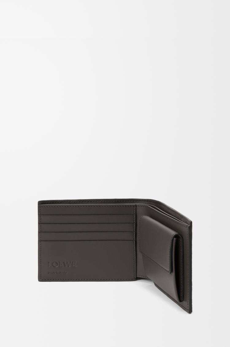 LOEWE Puzzle bifold coin wallet in ostrich Dark Grey
