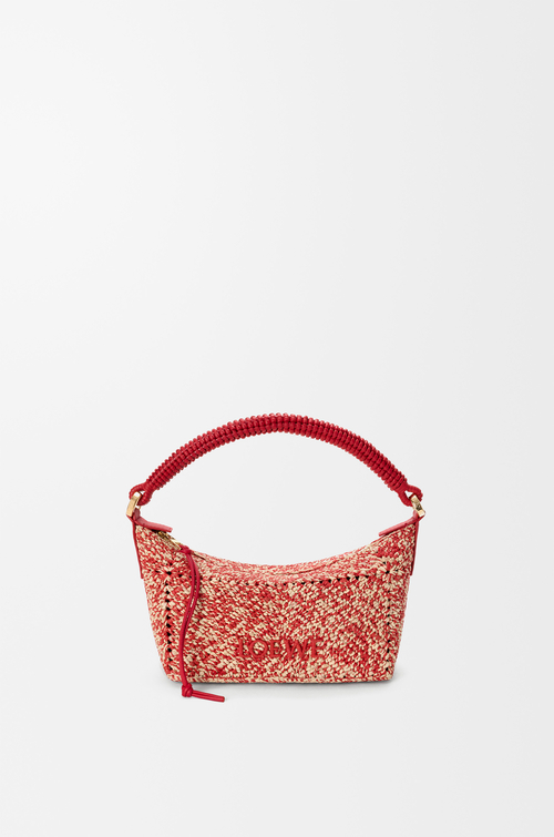LOEWE Borsa Cala mini in rafia mélange Rosso