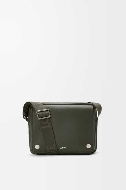 LOEWE Medium Pebble messenger bag in supple grained calfskin Dark Khaki