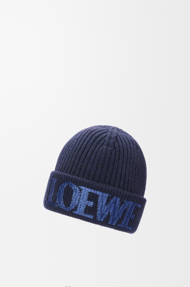 LOEWE Bonnet LOEWE en laine Bleu Marine