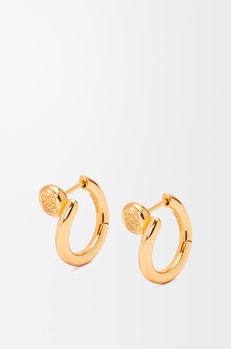LOEWE Mini boucles d'oreilles créoles Pebble Anagram Doré