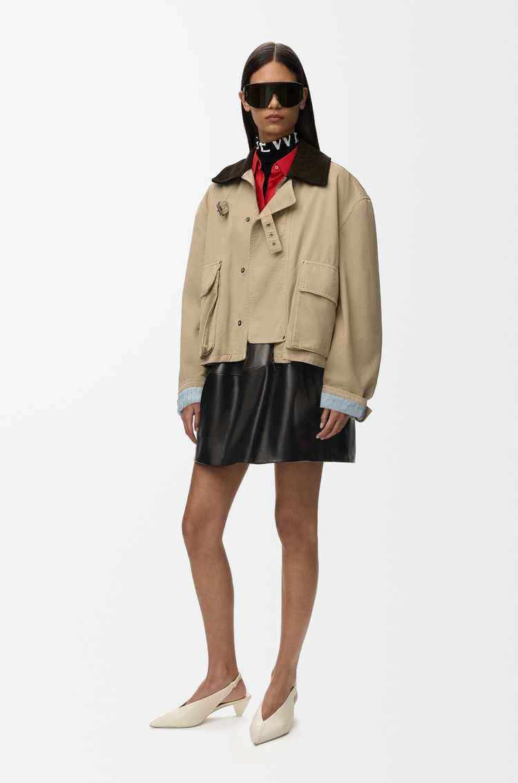 LOEWE Parka corto in cotone Beige