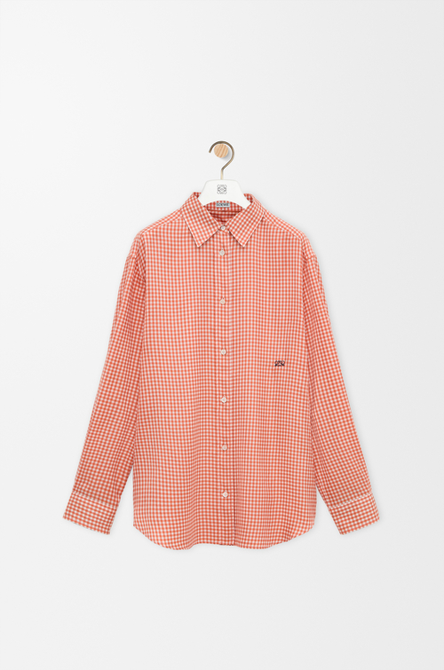 LOEWE Camicia in seta Arancione/Bianco
