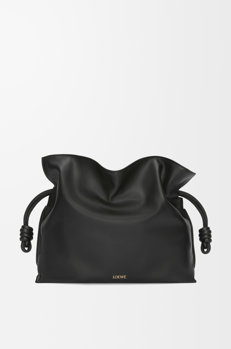 LOEWE Large Flamenco clutch in nappa calfskin Black