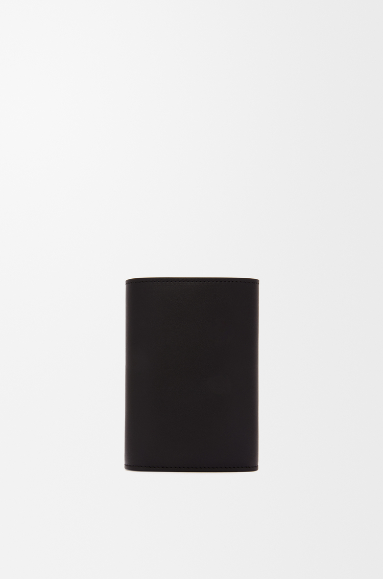 LOEWE Pebble small vertical wallet in shiny nappa calfskin Black