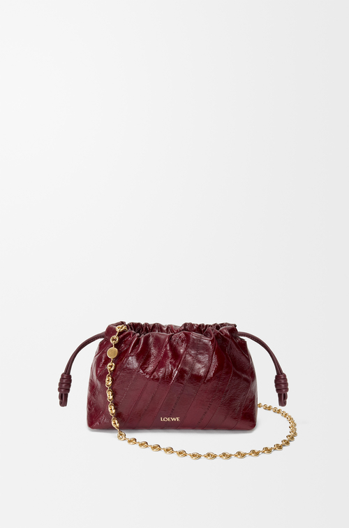 LOEWE Borsa Flamenco Purse mini in anguilla Bordeaux