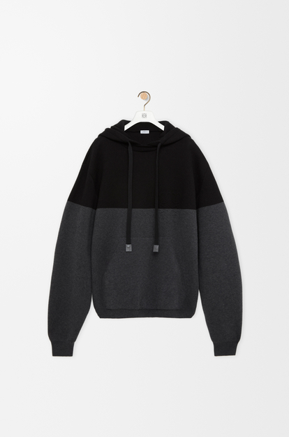 LOEWE Hoodie in cotton blend Black/Dark Grey