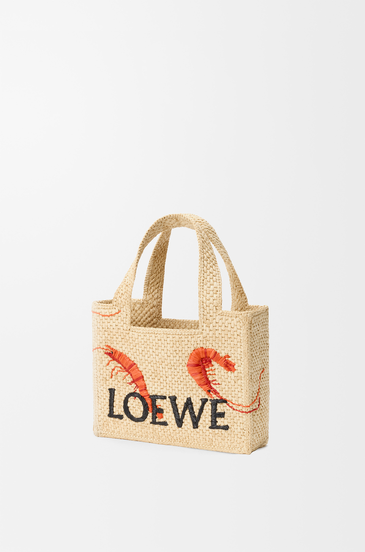 LOEWE Borsa tote LOEWE Font mini in rafia Naturale/Arancione