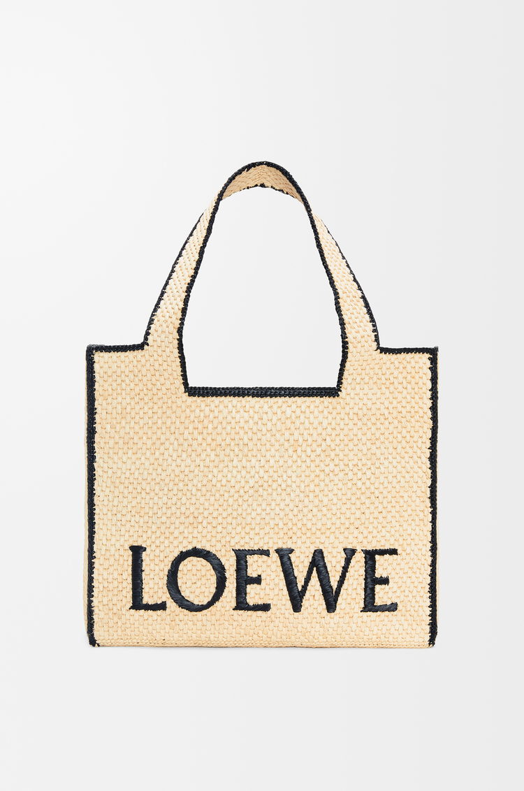 LOEWE Large LOEWE Font tote in raffia Natural