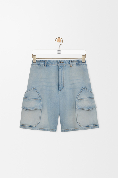 LOEWE Cargo shorts in denim Washed Blue