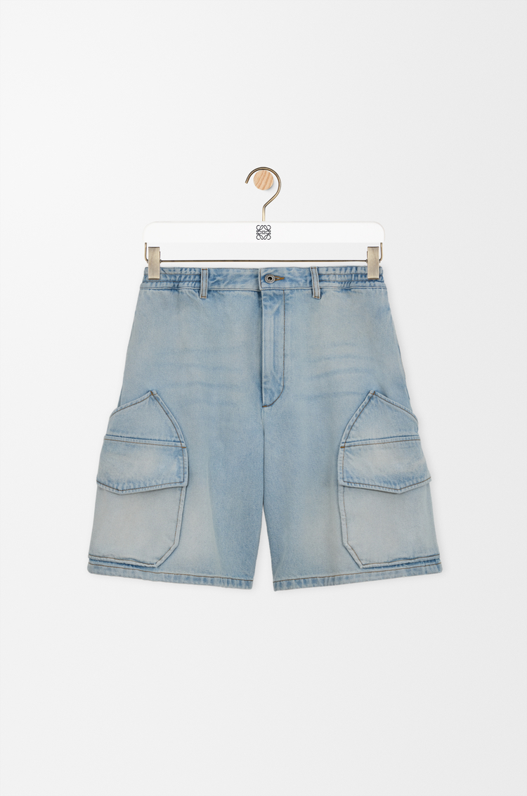 LOEWE Cargo shorts in denim Washed Blue