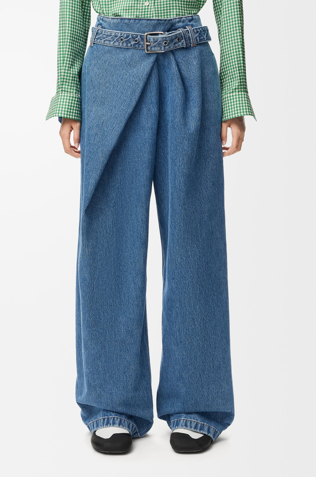 LOEWE Draped jeans in denim Blue