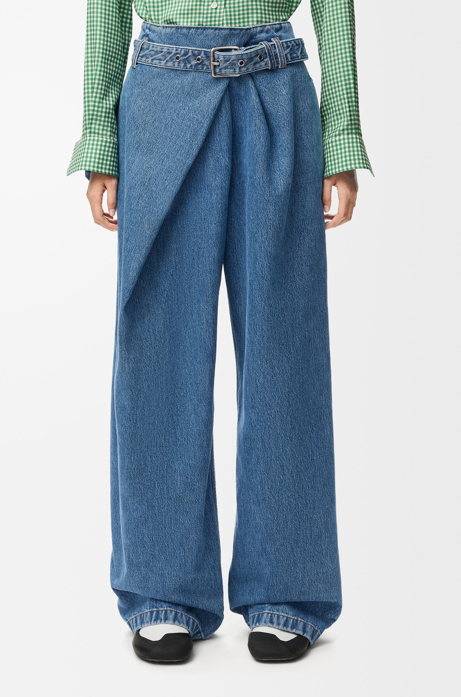 LOEWE Draped jeans in denim Blue