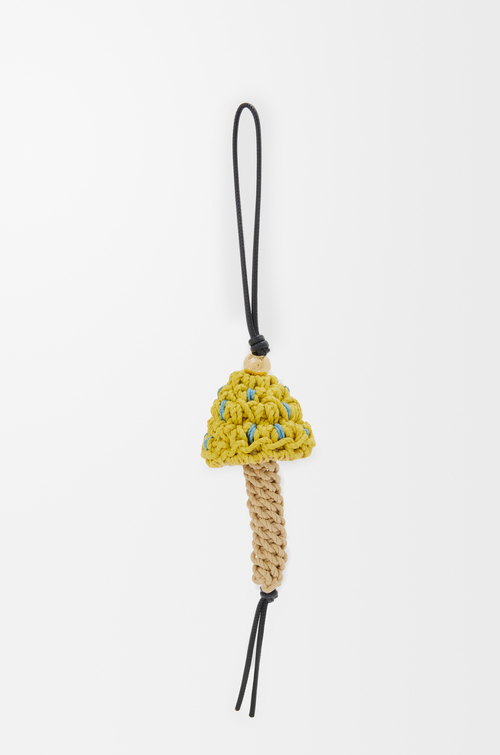 LOEWE Pilzanhänger aus Cord Yellow/Natural