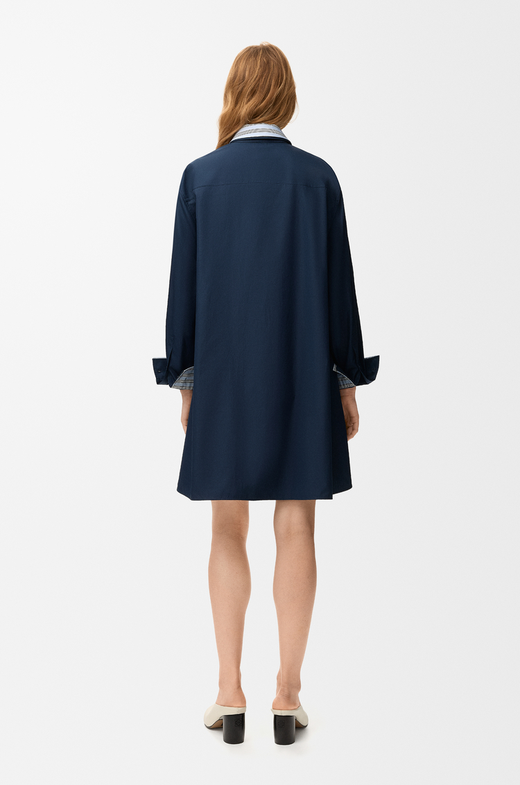 LOEWE Shirt dress in cotton Navy Blue