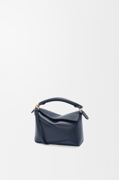 LOEWE Mini Puzzle Edge bag in soft grained calfskin Deep Navy