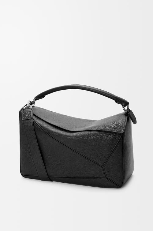 LOEWE Borsa Puzzle grande in morbida pelle di vitello granata Nero
