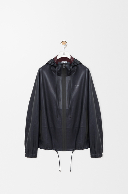LOEWE Hooded jacket in nappa lambskin Navy Blue