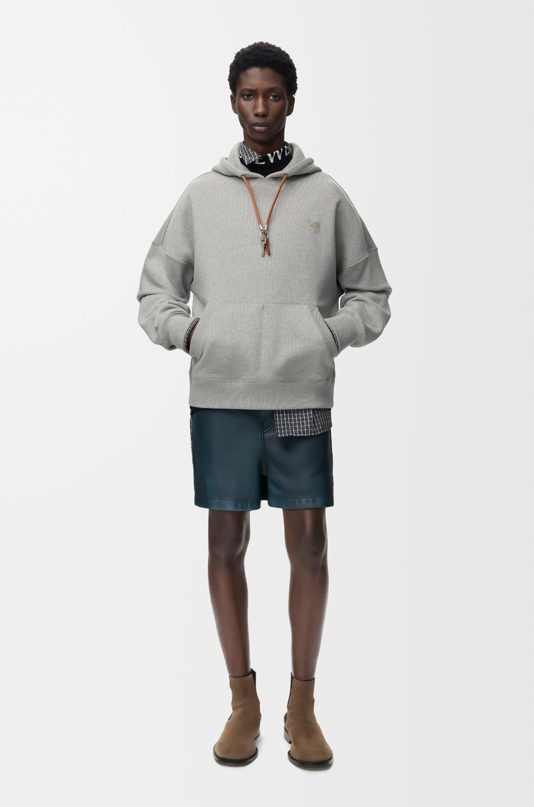 LOEWE Kapuzenpullover aus Baumwolle Grau Melange
