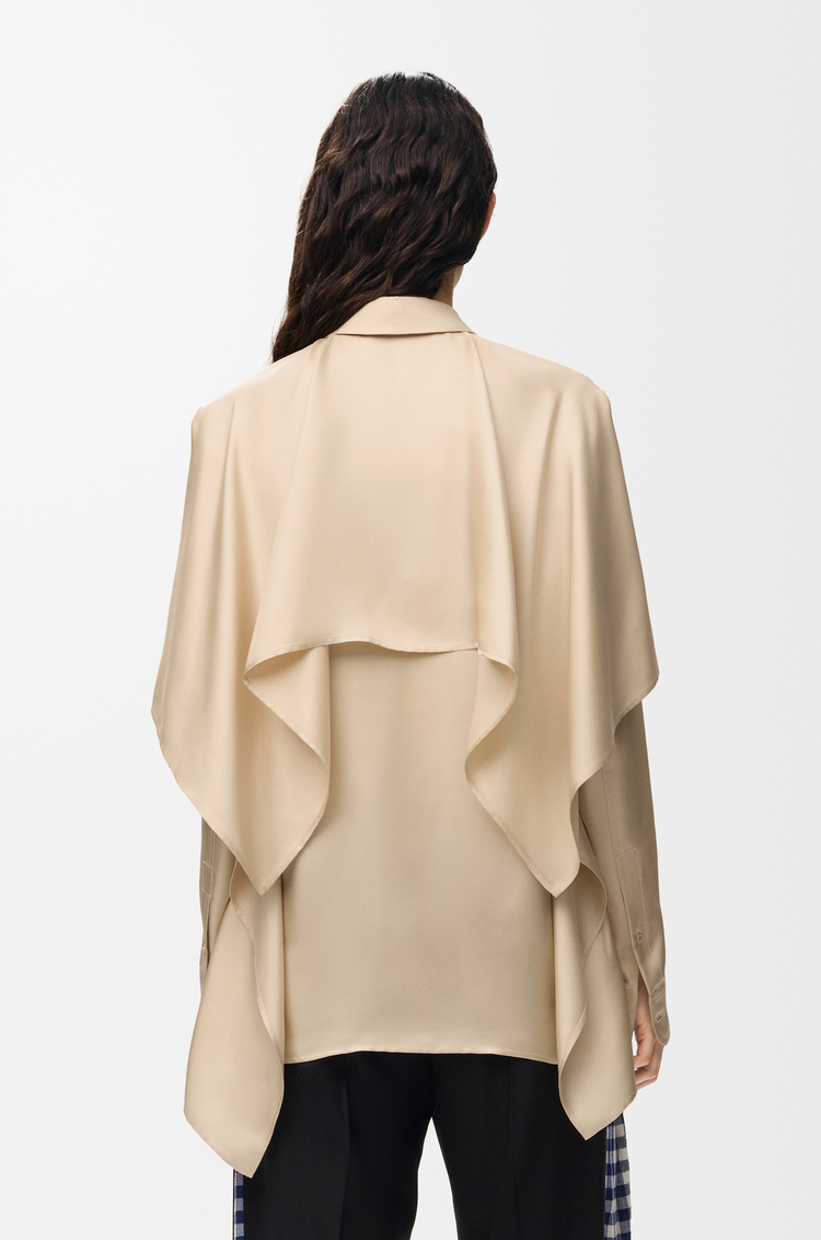 LOEWE Cape Hemd aus Seide Ecru