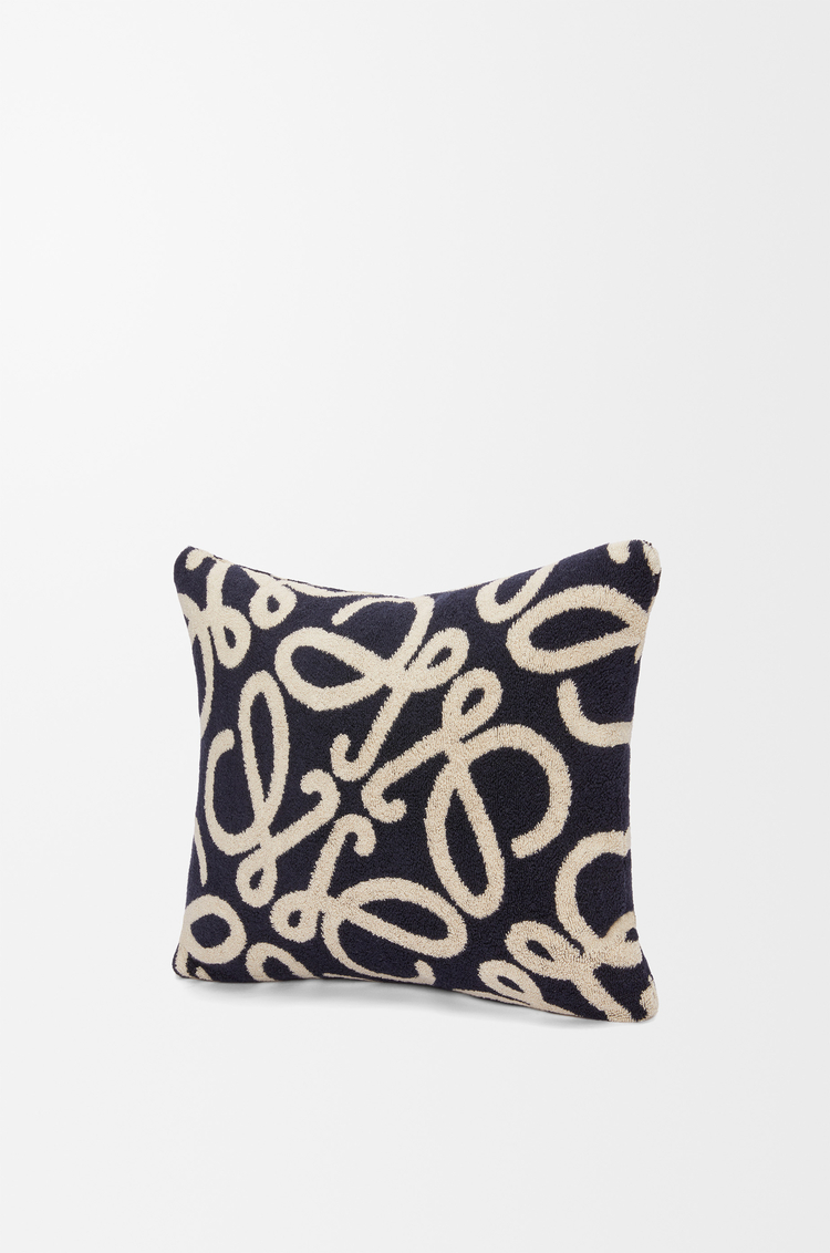 LOEWE Cojín en algodón Azul Marino/Beige