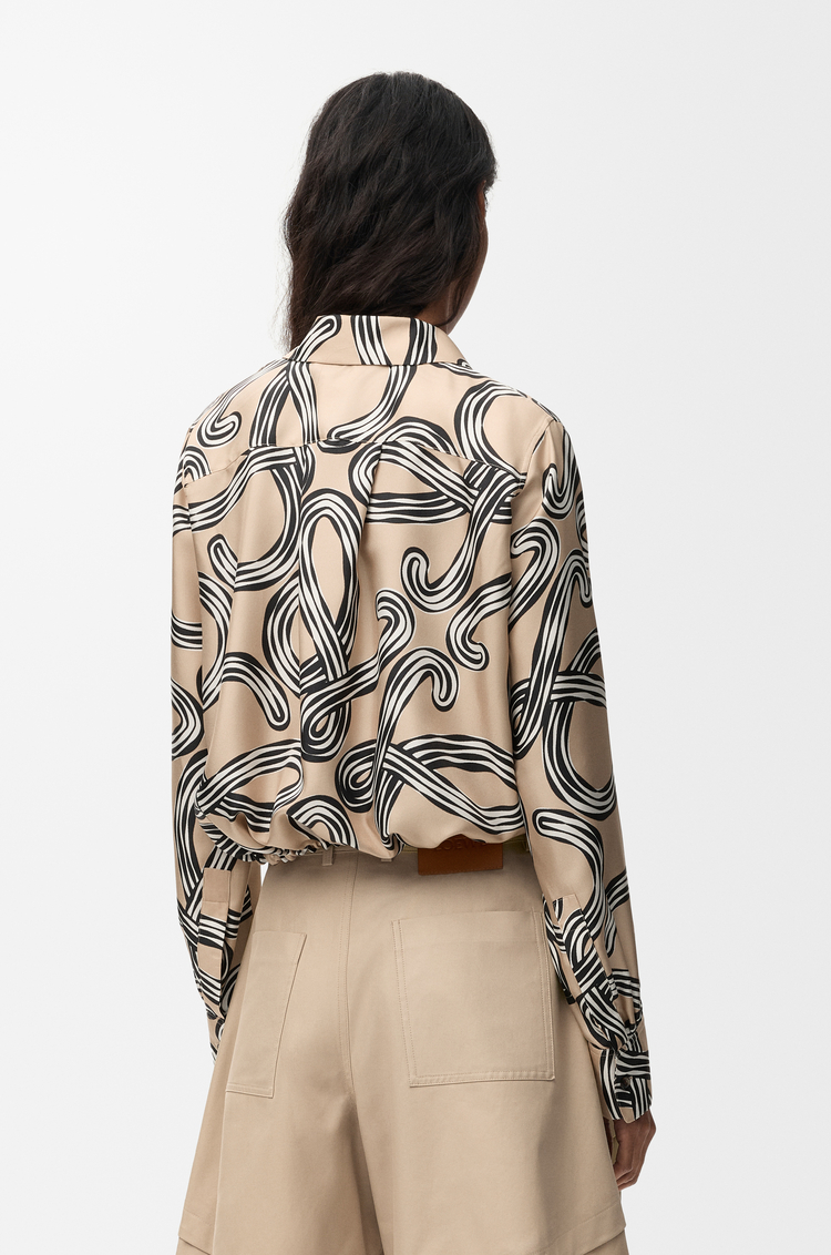 LOEWE Balloon shirt in silk Beige/Black