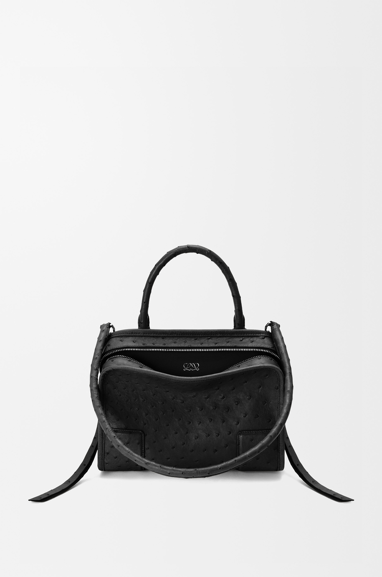 LOEWE Small Amazona 180 bag in ostrich Black
