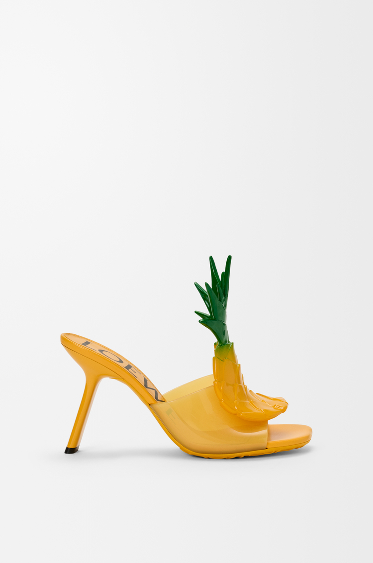 LOEWE Sandali Petal Pineapple in PVC Giallo Ananas