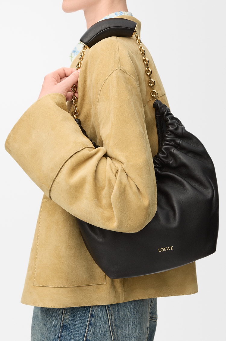 LOEWE Petit sac Squeeze en cuir d'agneau nappa doux Noir