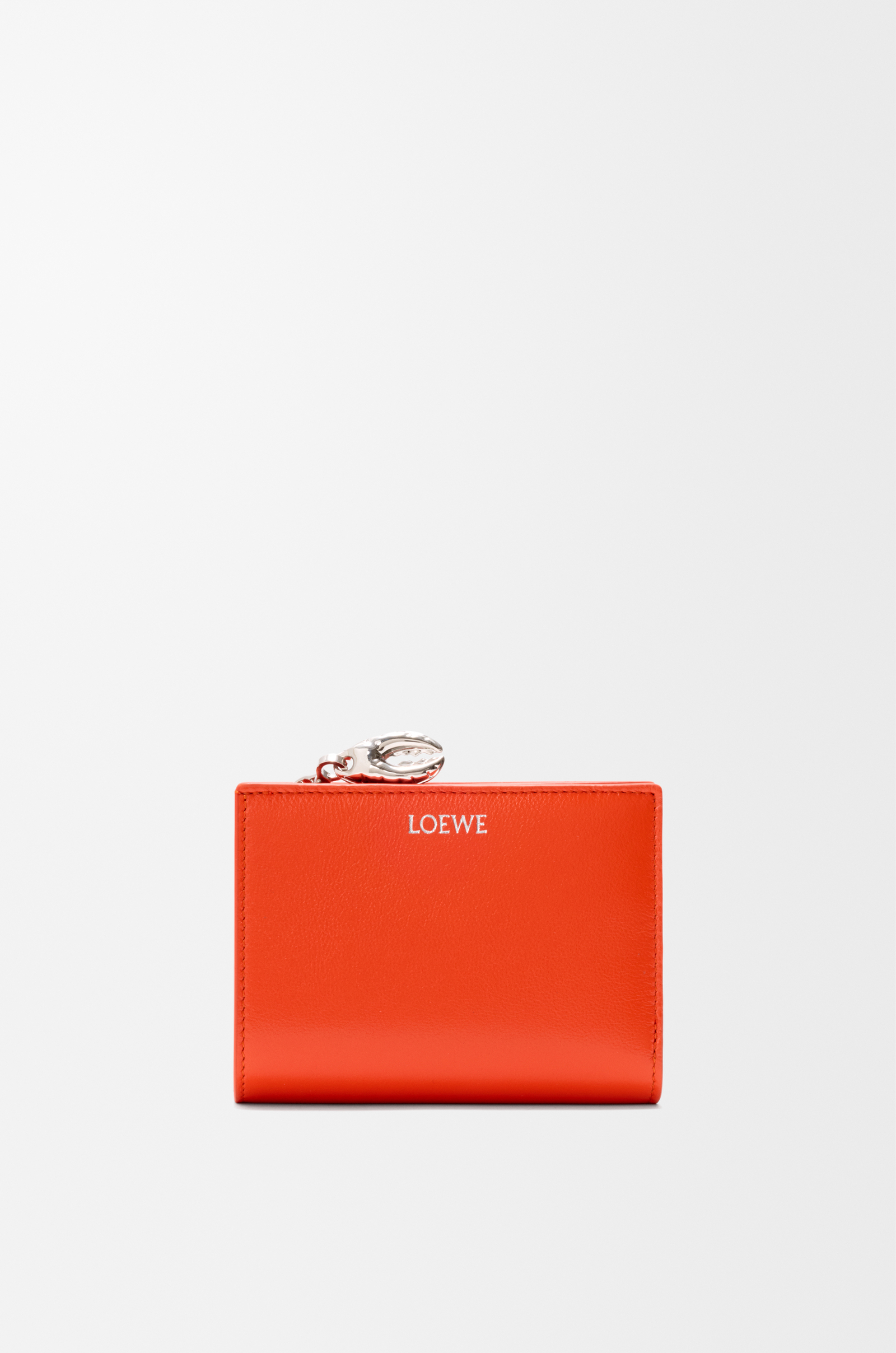 LOEWE Claw compact wallet in glossy lambskin Vivid Orange