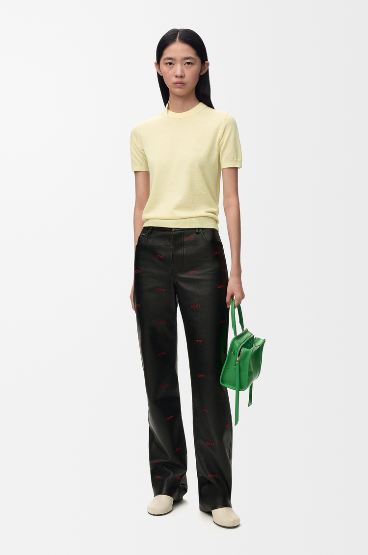 LOEWE Top in merino wool Light Yellow/White