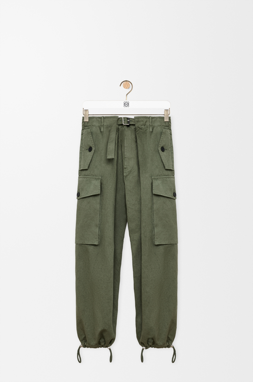 LOEWE Cargohose aus Baumwolle Khakigrün