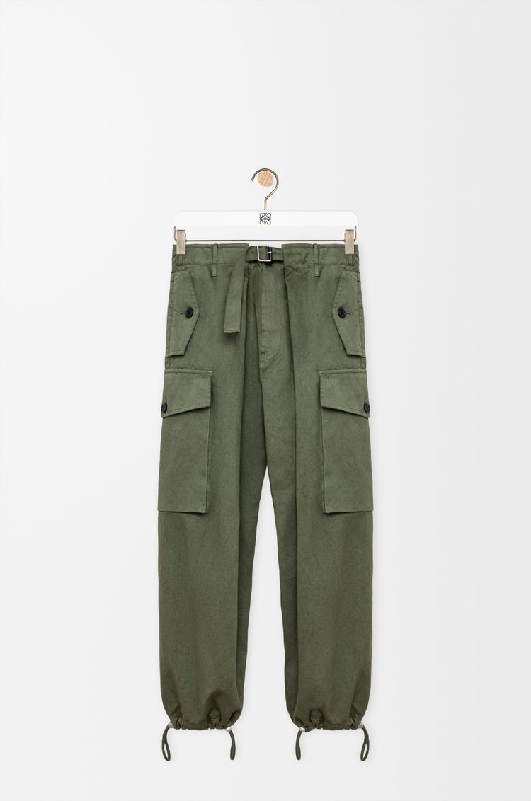 LOEWE Cargo trousers in cotton Khaki Green