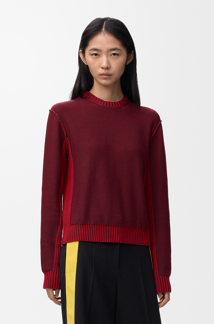 LOEWE Jersey en algodón y lana Burdeos/Rojo