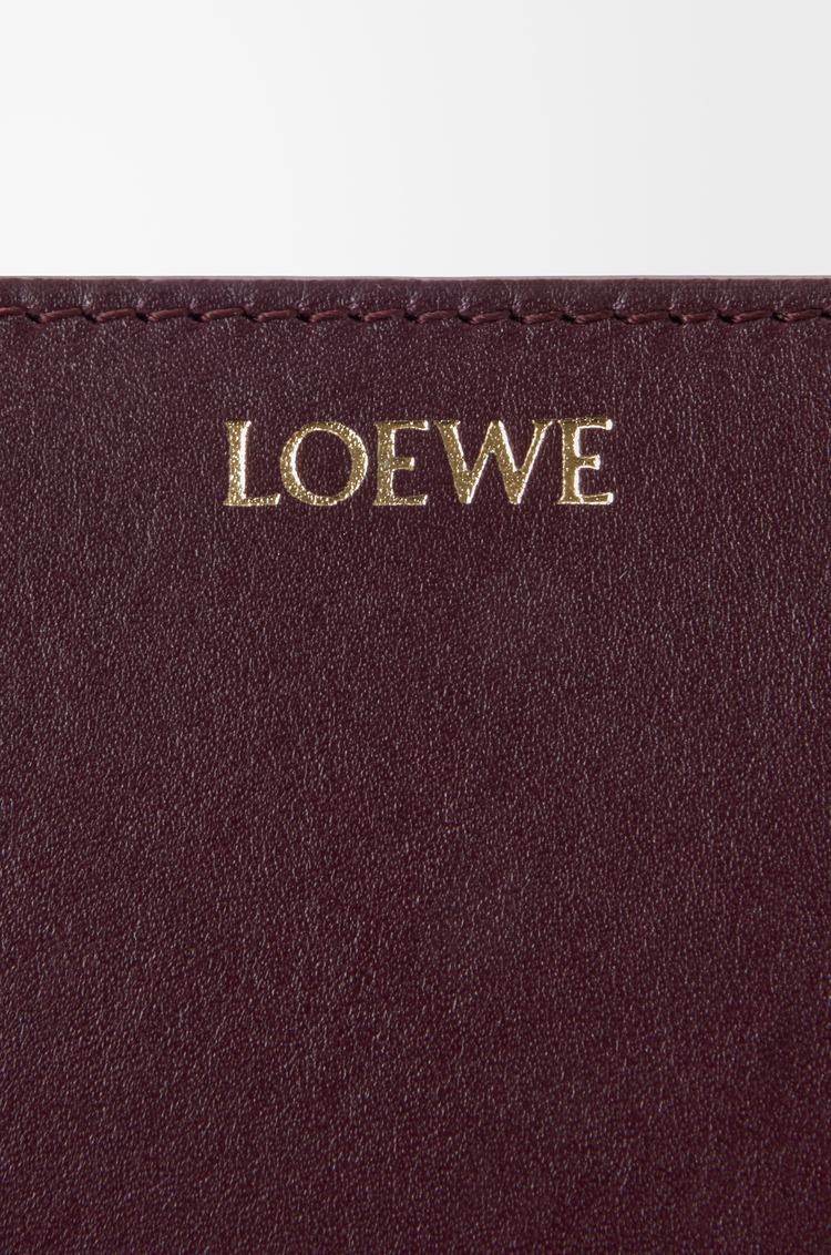 LOEWE Knot compact wallet in shiny nappa calfskin Dark Burgundy/Light Citrine