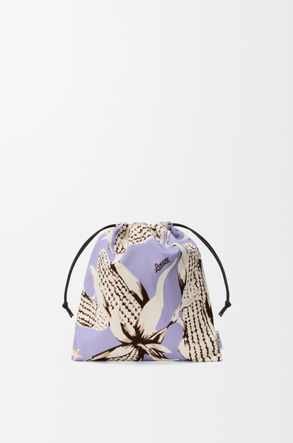 LOEWE Corn small drawstring pouch in canvas White/Lilac