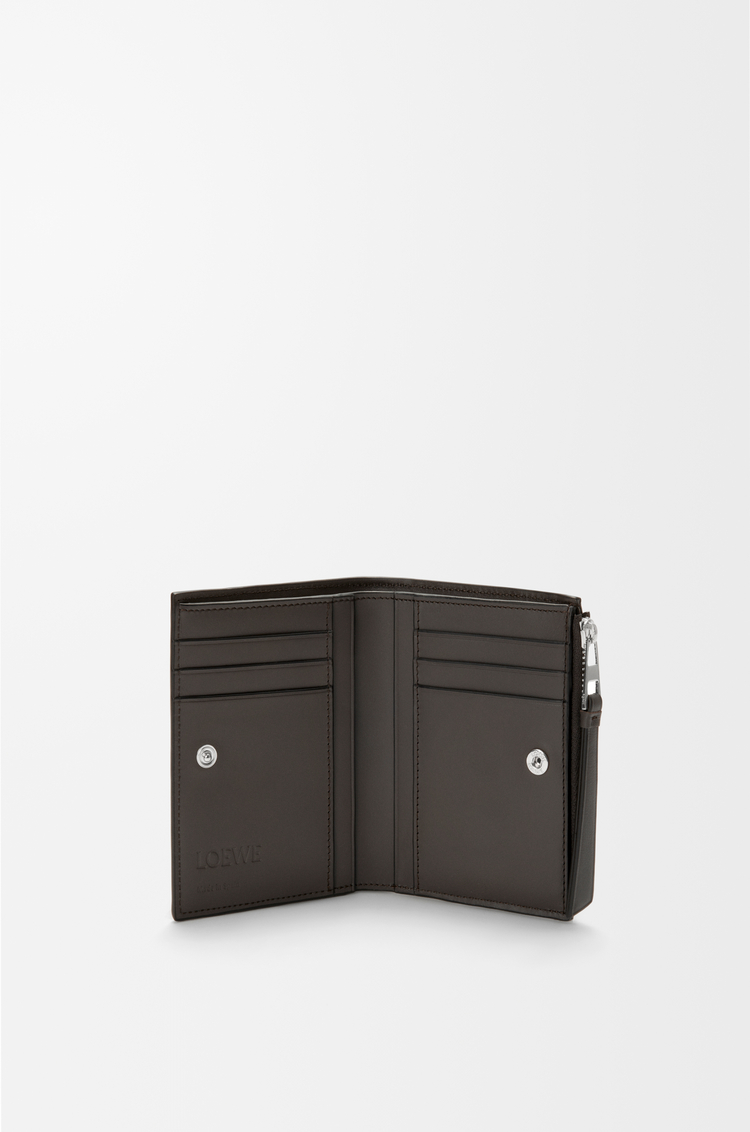 LOEWE Portefeuille compact fin Puzzle en cuir de veau classique Gris Foncé