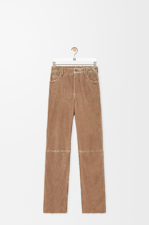 LOEWE Pantalón en piel napa de cordero Beige
