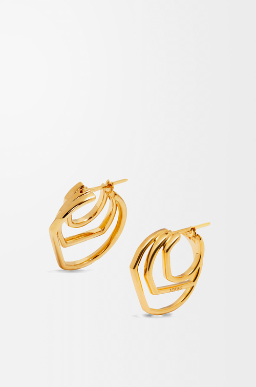 LOEWE Orecchini a cerchio multistrato in argento sterling Oro