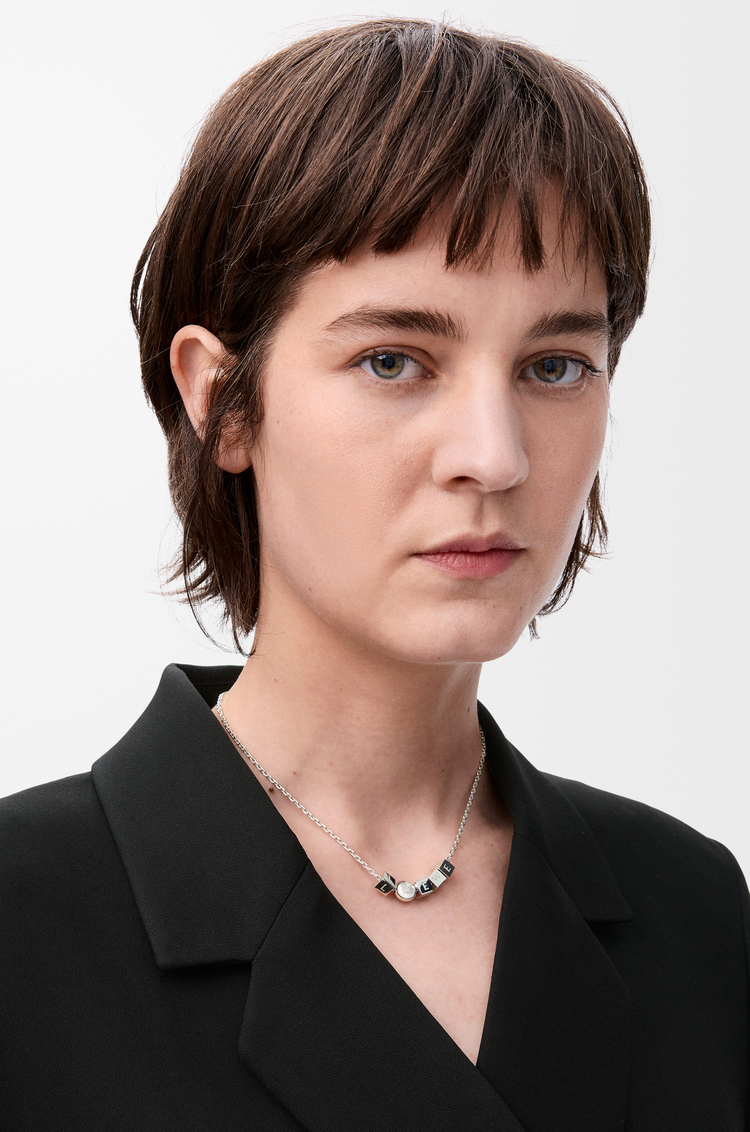 LOEWE Pebble Cube necklace in sterling silver Silver