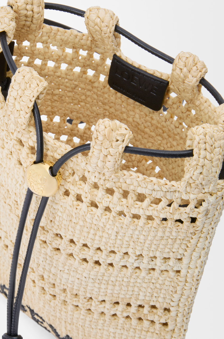 LOEWE Drawstring pocket en raphia Naturel/Noir