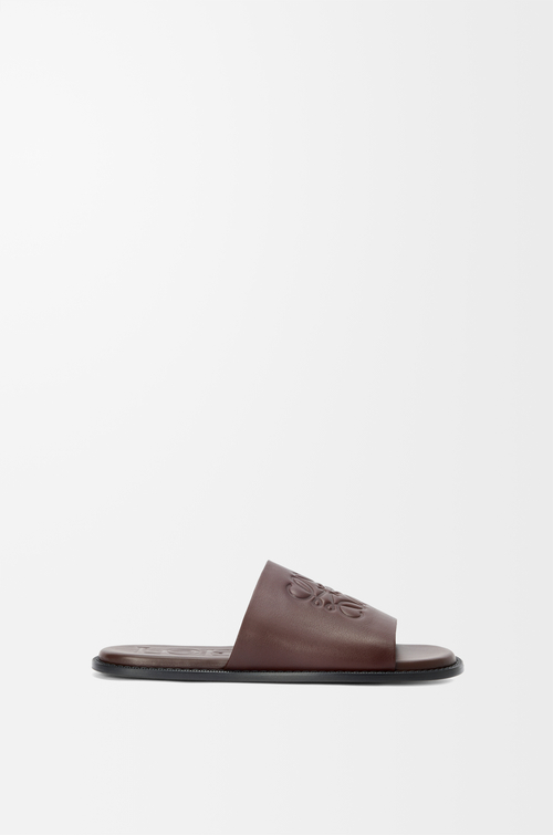 LOEWE Slide Anagram Flex in morbida pelle di vitello Oxblood