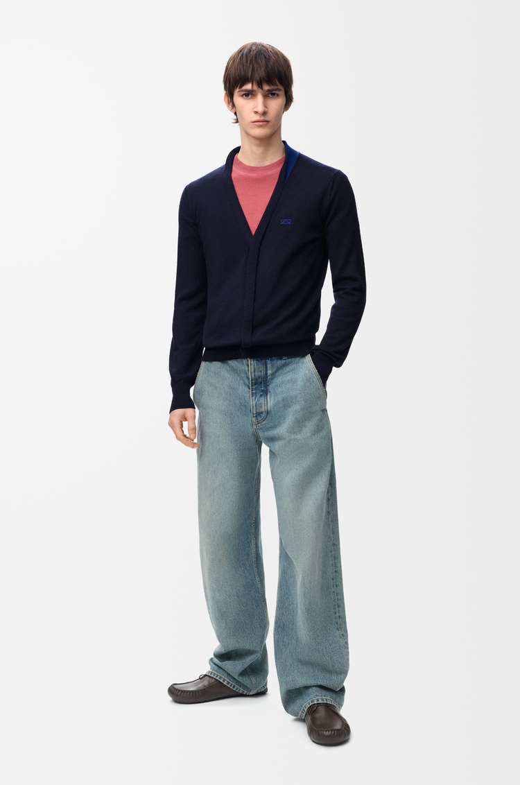 LOEWE Cardigan in merino wool Navy/Blue