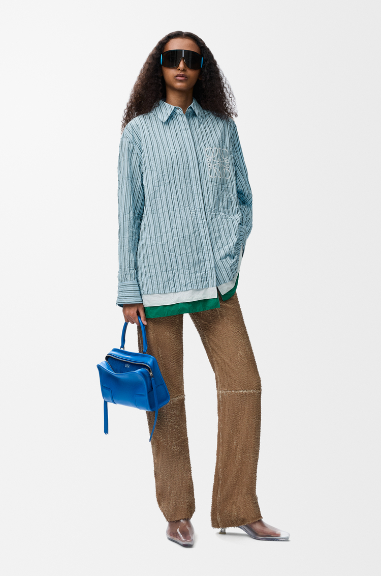 LOEWE Shirt in technical cotton Light Blue/Multicolor