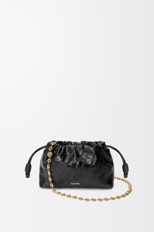 LOEWE Mini Flamenco purse en cuir de myxine Noir